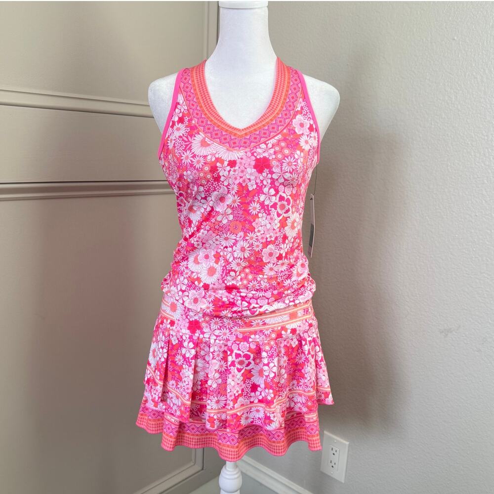 Lucky in Love Hot Pink Floral Tennis Skort Dress